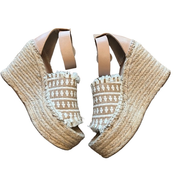 Marc Fisher Andrew Espadrille Wedge Platform Sandal Size 8.5 - Picture 3 of 7